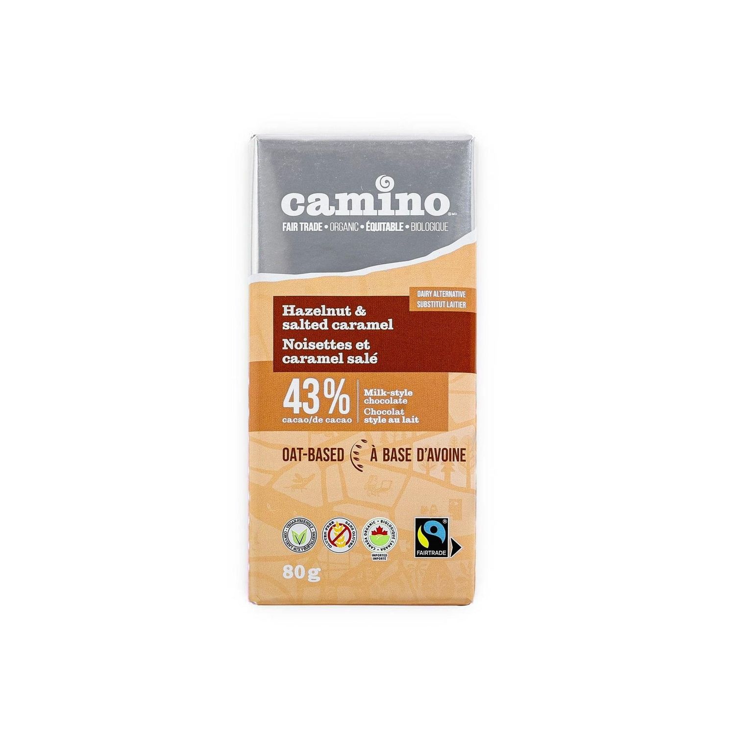 Camino Chocolate Hazelnuts and Salted Caramel Oat Milk Chocolate