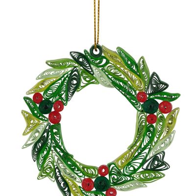 Quilled Paper Wreath Ornament, Vietnam