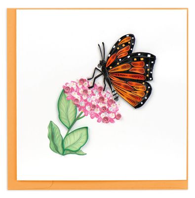 Monarch Milkweed Butterfly Quilling Card, Vietnam