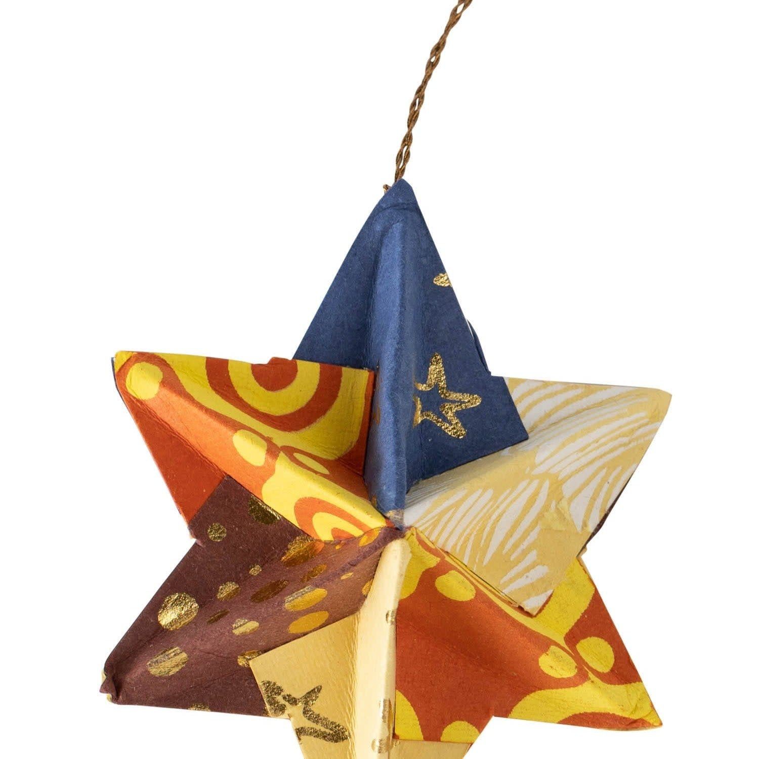 Folded 6 Point Star Ornament
