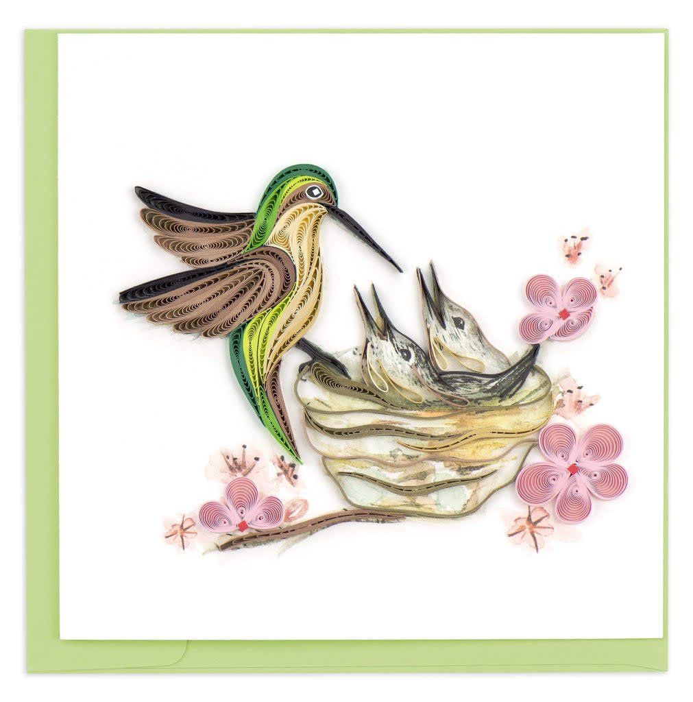 Hummingbird and Babies Quilling Card, Vietnam