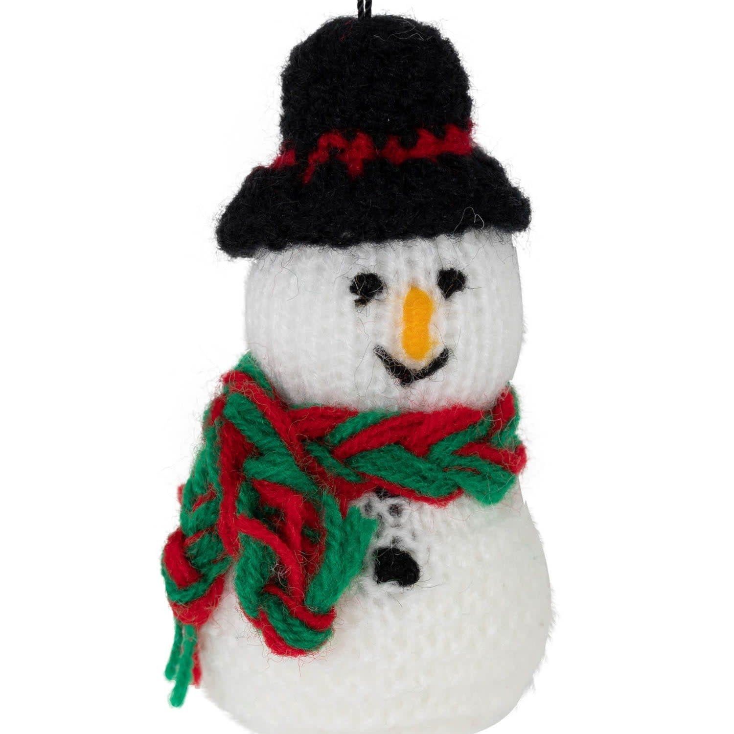 Yarn Snowman Ornament