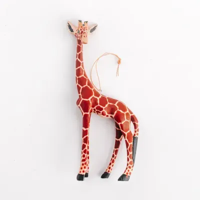 Hand-Carved Wood Giraffe Ornament, Kenya