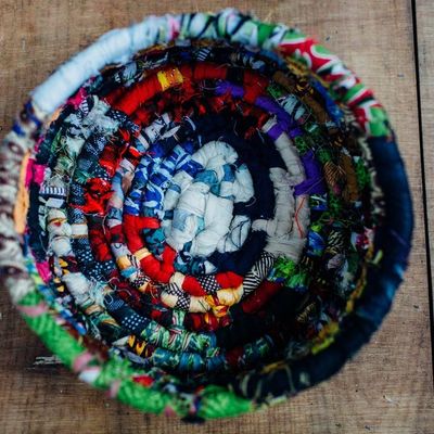 Small Fabric Bowl Basket, Kenya