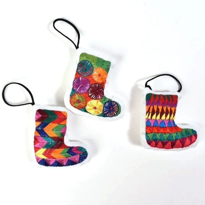 Stocking Embroidered Ornament, Guatemala