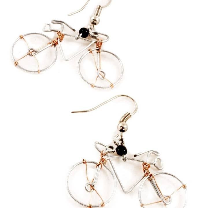 Bicycle Earrings, Kenya