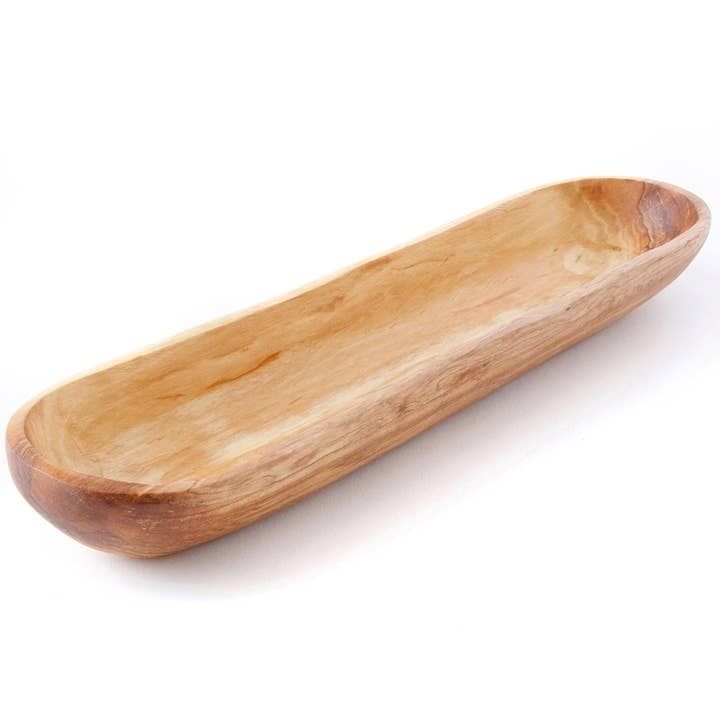 Plain Wild Olive Wood Cracker Tray, Kenya