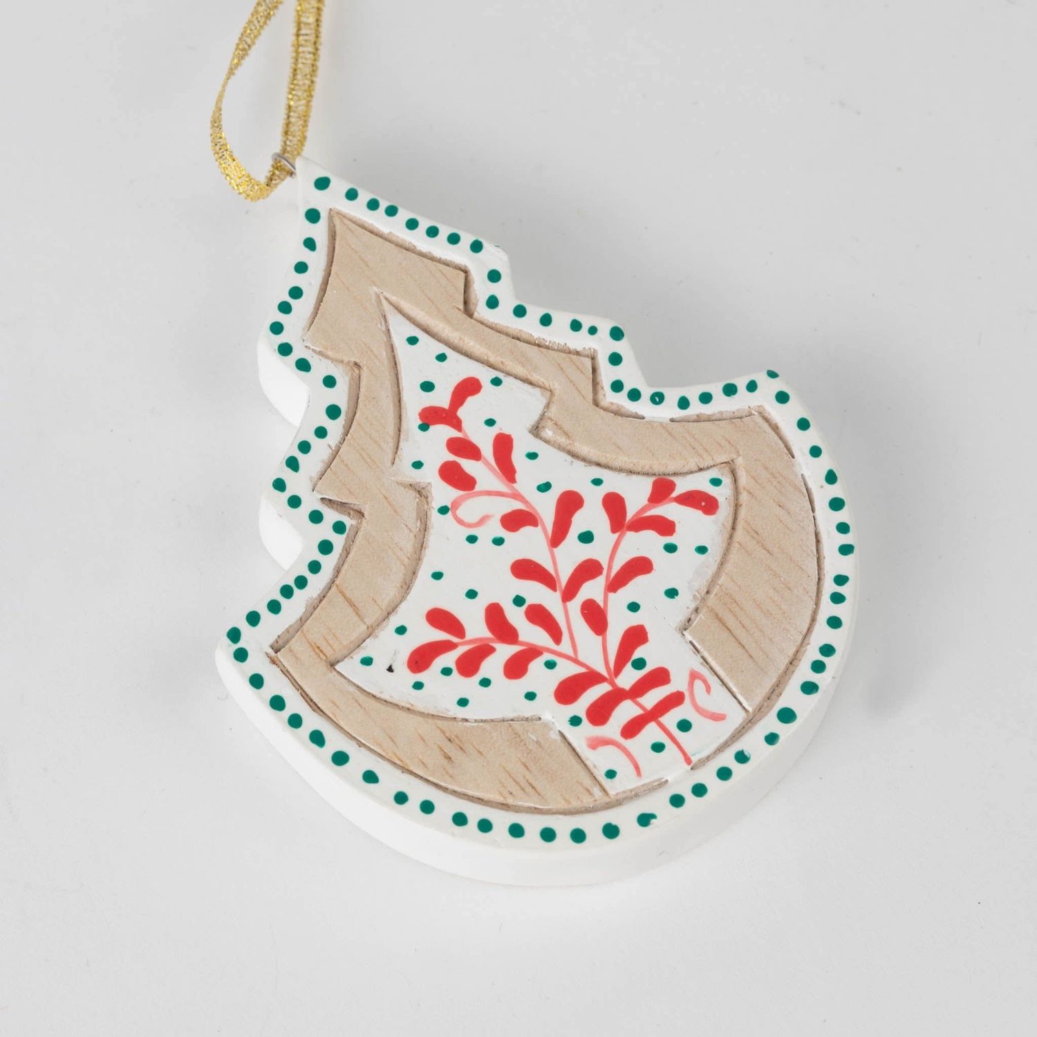 Painted Tree Wood Ornament