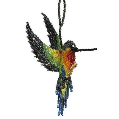 Large Hummingbird Beaded Ornament, Guatemala
