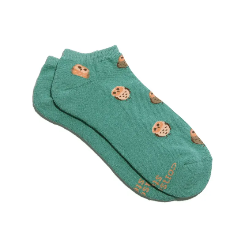 Conscious Step Socks that Protect Owls, Teal, Ankle, Medium