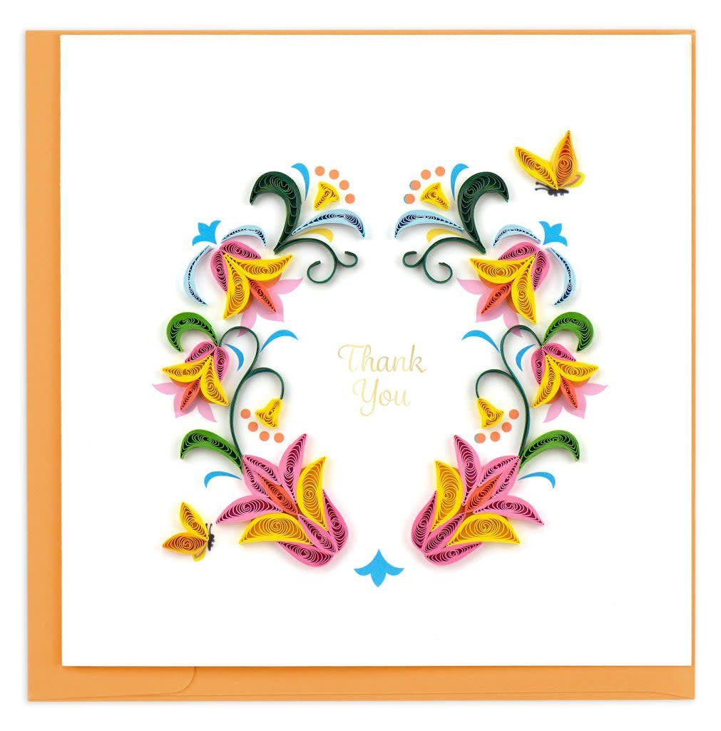 Flower Wreath Thank You Quilling Card, Vietnam