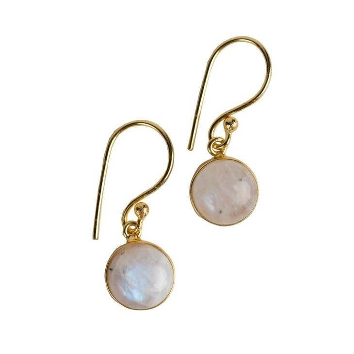 Moonstone Dew Drop Earrings, India