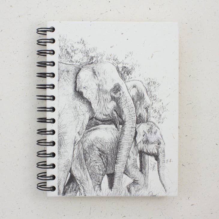 Large Notebook Elephant Family Sketch , Sri Lanka