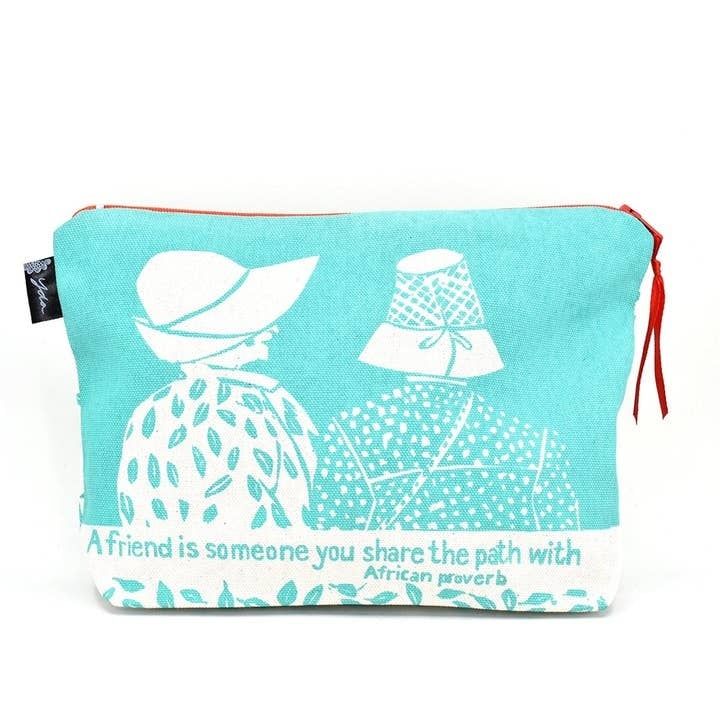 Blue African Proverb Purse, South Africa