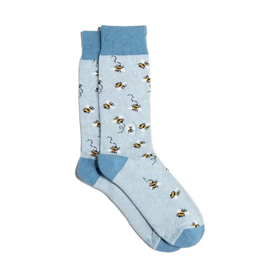 Conscious Step Socks that Protect Bees, Blue, Small
