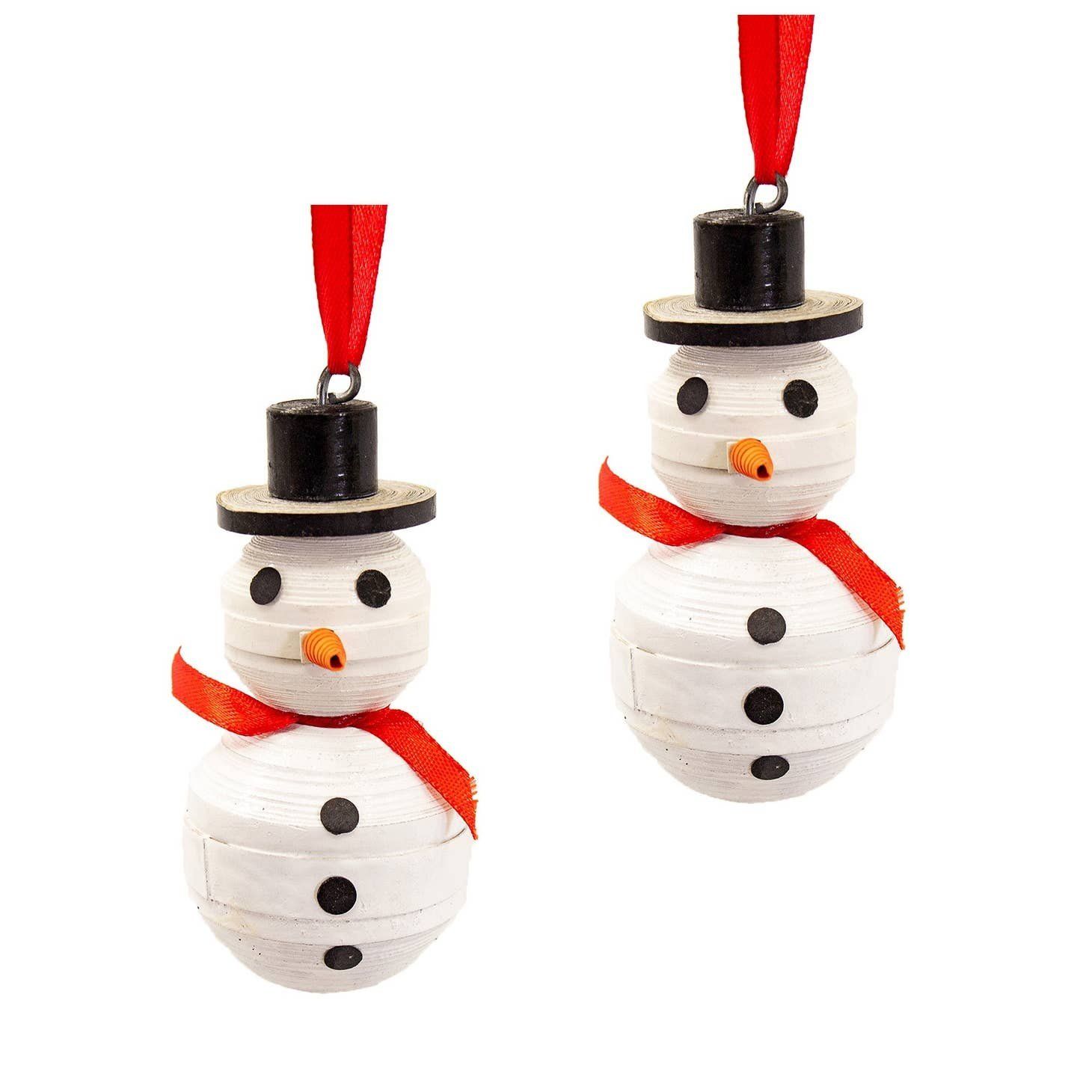 Paper Mache Snowman Ornament, Haiti
