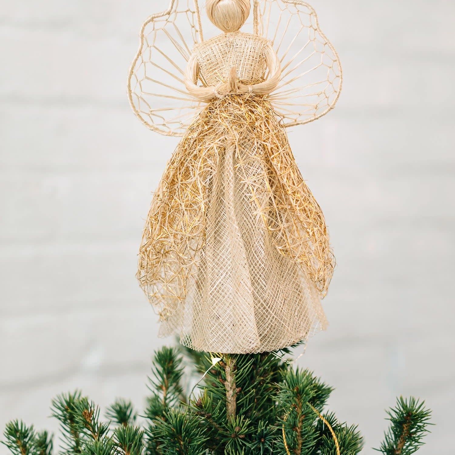 Sinamay Tree Topper Angel