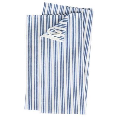 Small Stripe Blue White Tea Towel, India