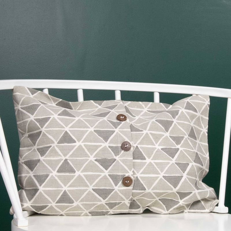 Grey Diamond Silk Cushion Cover Rectangle, India