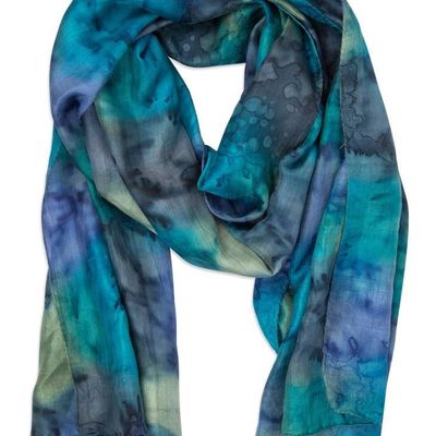 Waterfall Painted Scarf, India