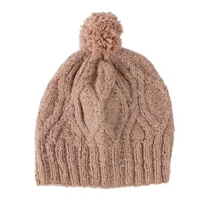Le Ski Cable Knit Winter Hat - Pink, Nepal