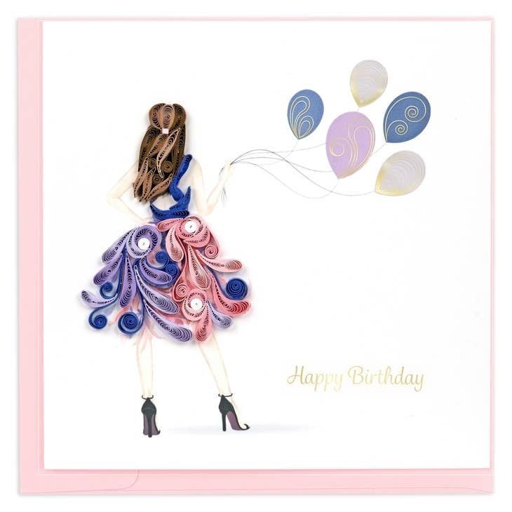 Fashion Birthday Girl Quilling Card, Vietnam