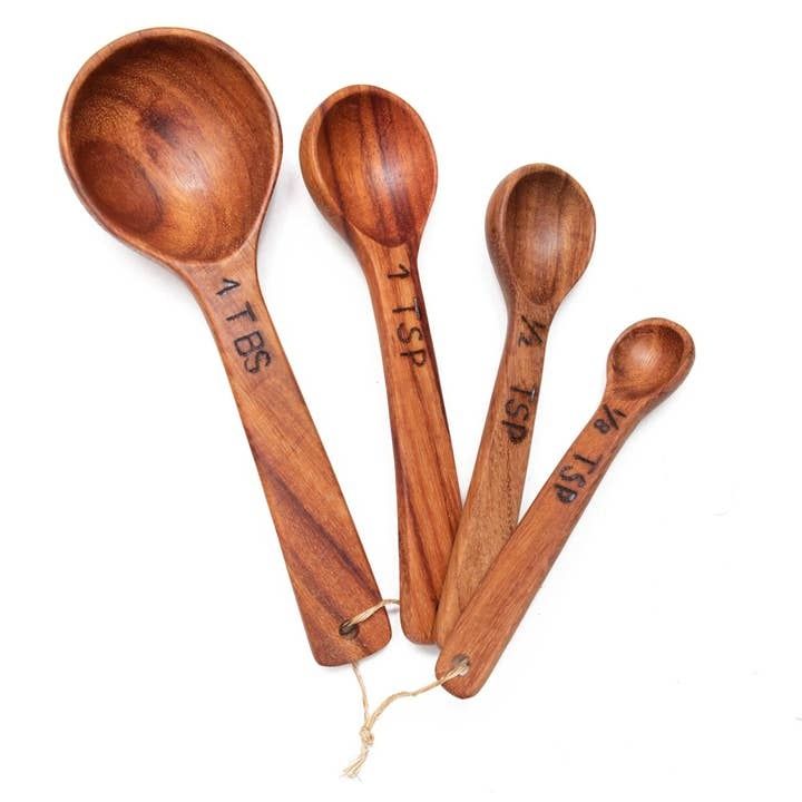 Hand Carved Macawood Measuring Spoon Set, Guatemala
