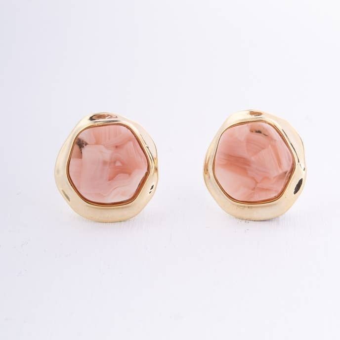Opulence Opal Studs in Iridescent Pink, China