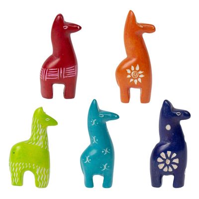 Soapstone Tiny Colored Giraffe , Kenya