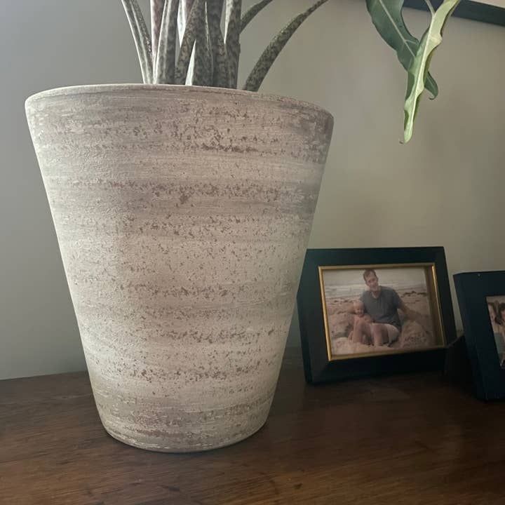 Large Concrete White-Wash Terracotta Planter, Nicaragua