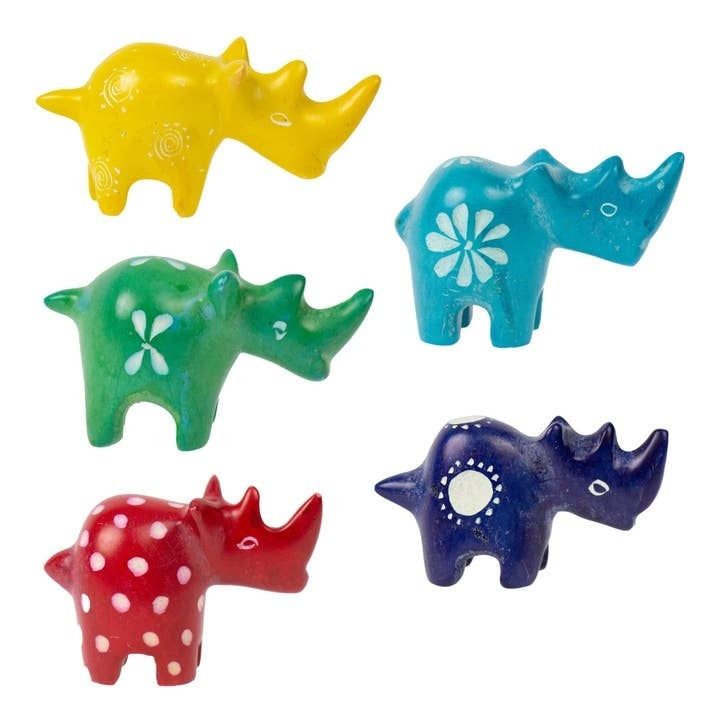 Soapstone Tiny Colored Rhino, Kenya