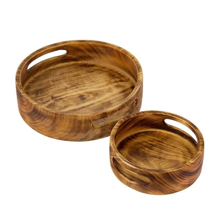 Small Jacaranda Wood Tray with Handle, Kenya