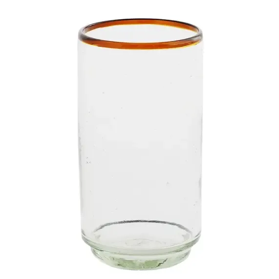 Large Amber Rim Stacking Glass, Guatemala