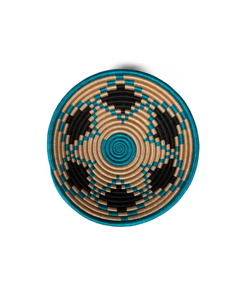 Boutique Turquoise Star Basket 12", Rwanda