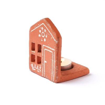 Vasanta House Terracotta Tealight Candle Holder, India
