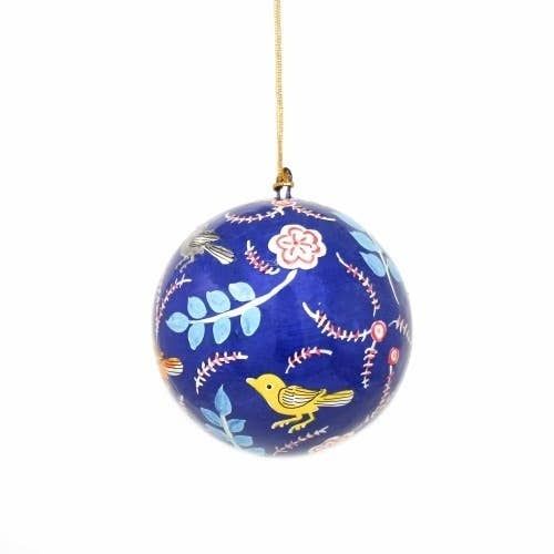 Blue Birds and Flowers Ornament, India