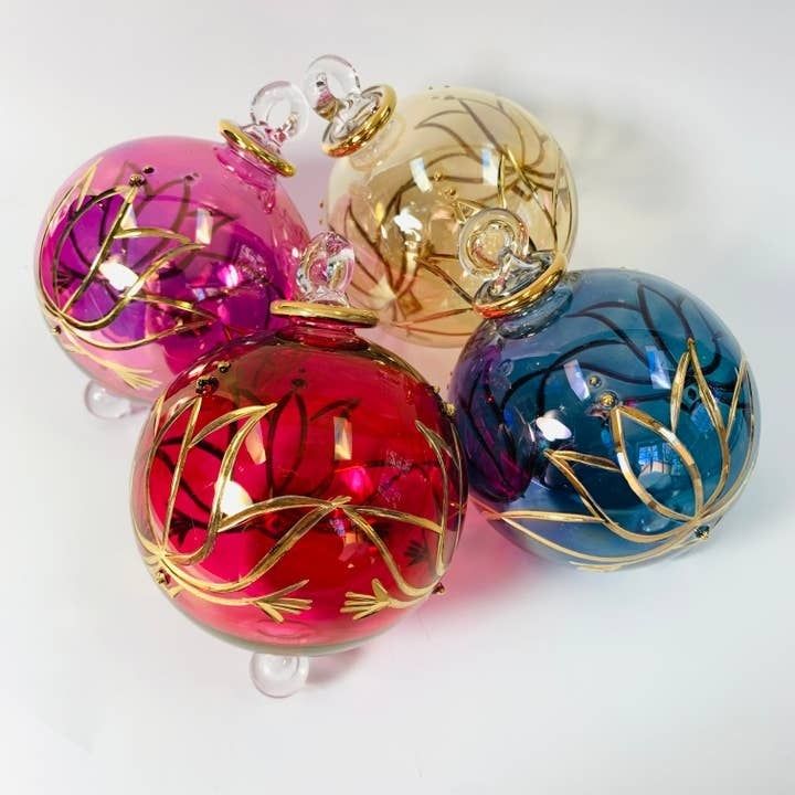 Blown Glass Ornament - Coloured Lotus, Egypt