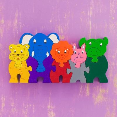 Wooden Puzzle Jungle Animals, Sri Lanka