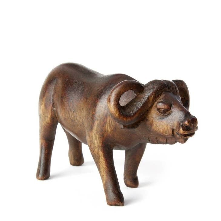 Kenyan Jacaranda Wooden Buffalo Sculpture, Kenya