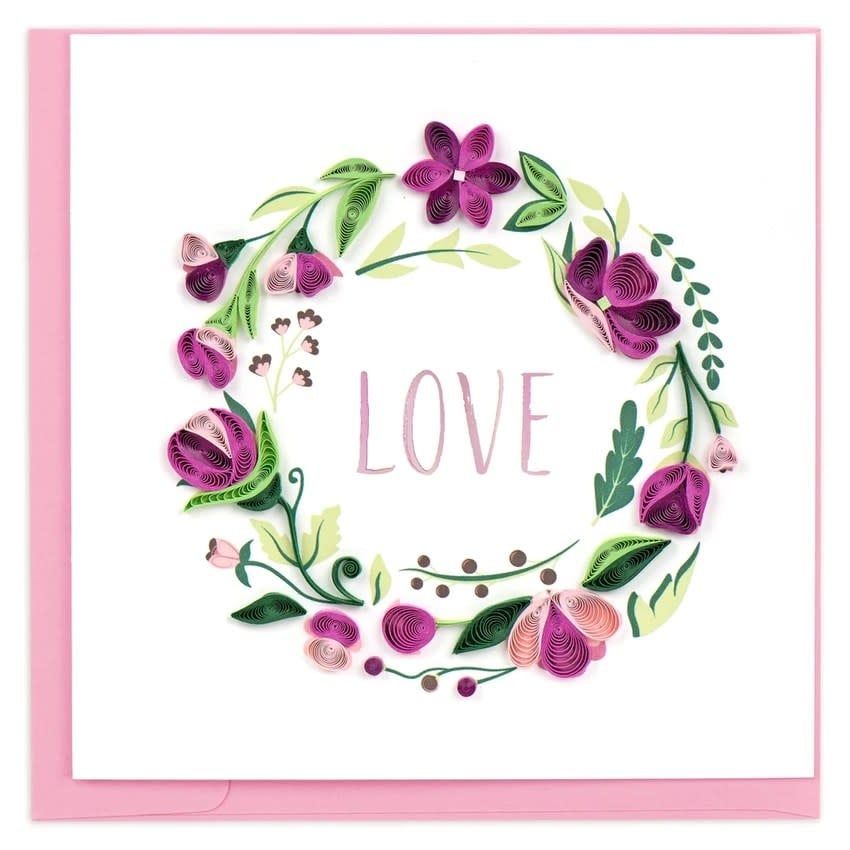 LOVE Floral Wreath Quilling Card, Vietnam