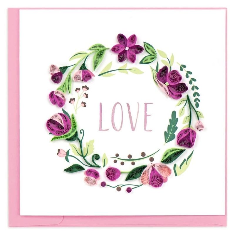 LOVE Floral Wreath Quilling Card, Vietnam
