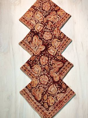 Terracotta Kalamkari Napkin, India