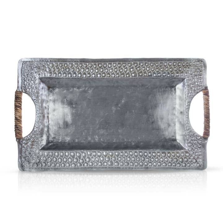 Fish Scale Pattern Steel Drum Decorative Tray, Haiti
