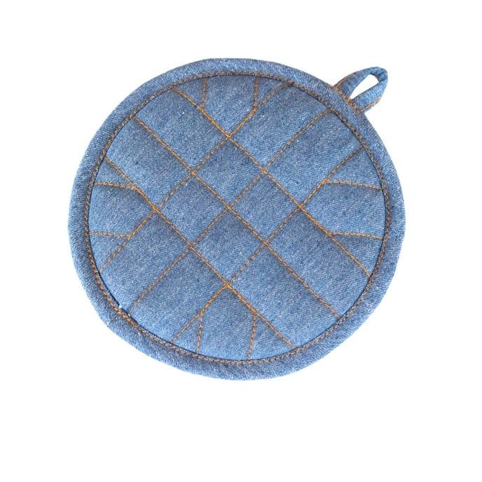 Upcycled Denim Round Pot Holder, Guatemala