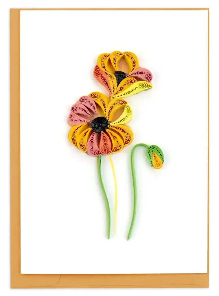 Orange Poppies Quilling Card Mini, Vietnam
