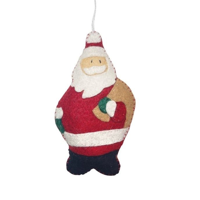 Whimsical Felt Santa Ornament, Guatemala