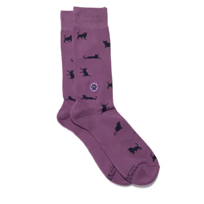 Conscious Step Socks that Save Cats, Purple, Medium
