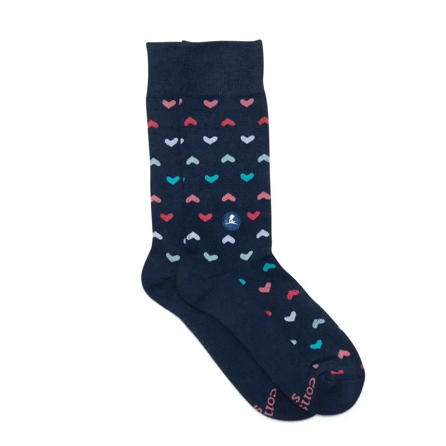 Conscious Step Socks that Find a Cure, Navy, Medium