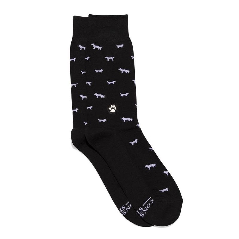 Conscious Step Socks that Save Dogs, Black, Small