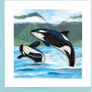 Orca Whales Quilling Card, Vietnam